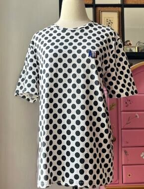 AMI Alexandre Mattiussi Polka Dot Logo Tee | French Designer T-Shirt | M